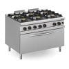 Fogão a gás com 6 queimadores + forno a gás MAXI