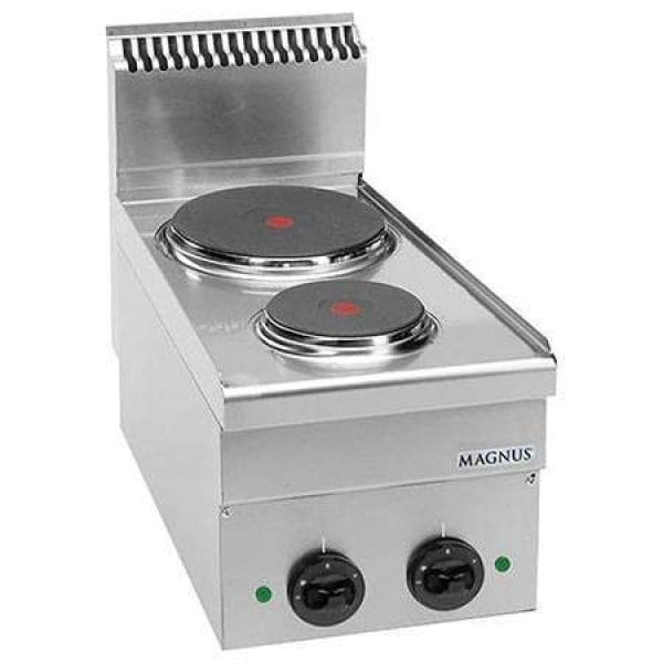 Fogão elétrico com 2 placas redondas (1x Ø145mm + 1x Ø220mm)