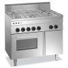 Fogão a gás com 6 queimadores + forno multifunções a gás