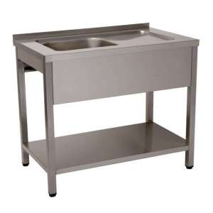 BANCADA LAVAGEM 1 CUB 1000x600x850 INOX DESMONTADA