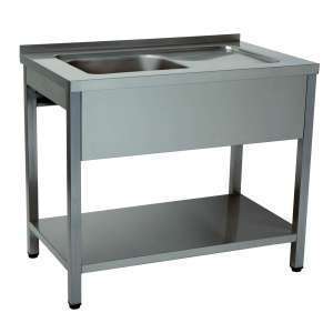 BANCADA DE LAVAGEM 1 CUBA 1400x600x850 INOX