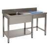 BANCADA PREPARAÇÃO INOX 1400x600x850 CUBA RILENE
