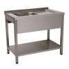 BANCADA LAVAGEM 1 CUB 1400x700x850 INOX DESMONTADA
