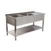 BANCADA DE LAVAGEM 2 CUBAS 1400x700x850 INOX