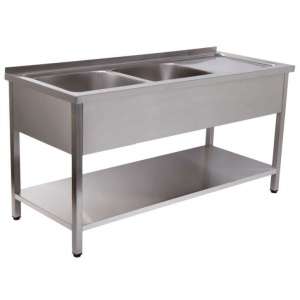 BANCADA LAVAGEM 2 CUB 1400x700x850 INOX DESMONTADA