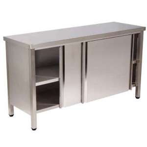 MESA ARMARIO PORTA DESL. 2 PRAT.1400x700x850 INOX