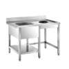 MESA LAVA PRATOS INOX-ENTRADA 1200x735x850 C/CUBA