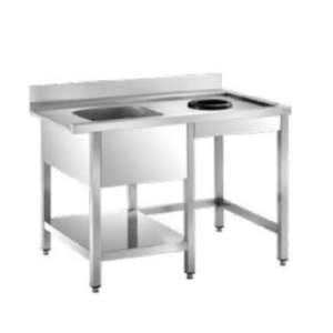 MESA LAVA PRATOS INOX-ENTRADA 1500x735x850 C/CUBA