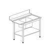 LAVADOURO T55 (SX/DX)1200x730x860h P/MOD. HT-AX-RX