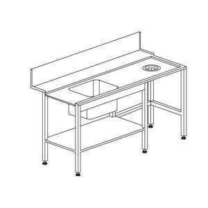 LAVADOURO T80 (SX/DX)1500x730x850h P/MOD. HT-AX-RX