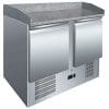 Mesa de preparação de pizzas de 2 portas com tampo de trabalho em granito GN1/1