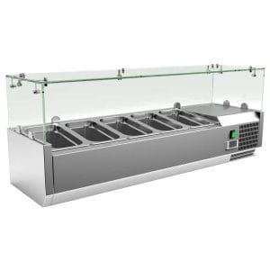 KIT Refrigerado de 5 compartimentos GN1/4 com expositor de vidro