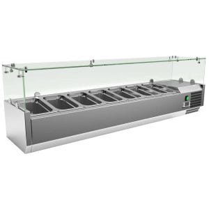 KIT Refrigerado GN1/4 de 7 compartimentos com expositor de vidro