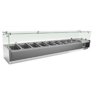 KIT Refrigerado GN1/4 de 8 compartimentos com expositor de vidro