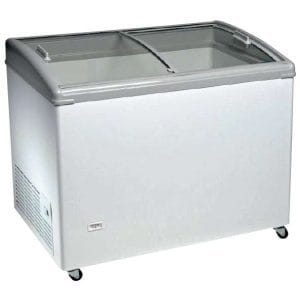 Congelador horizontal 1503 x670 x900h mm Porta deslizante de vidro curvo