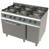 Fogão a gás com forno GN2/1 com 6 queimadores 2x8+4
