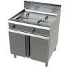 Fritadeira a gás 2 tanques limpos 21+21 litros com 19+19Kw  Série 900 com dimensões 800x900x900h mm