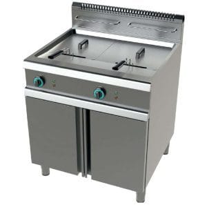 Fritadeira a gás 2 tanques limpos 21+21 litros com 19+19Kw  Série 900 com dimensões 800x900x900h mm
