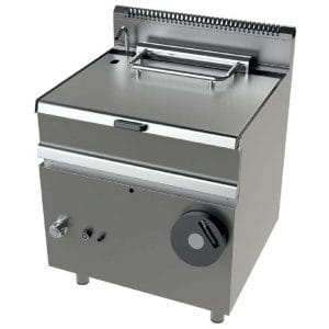 Frigideira a gás basculante 12Kw Fundo do depósito em aço inoxidável AISI-304 Série 700  com dimensões 800x730x900h mm