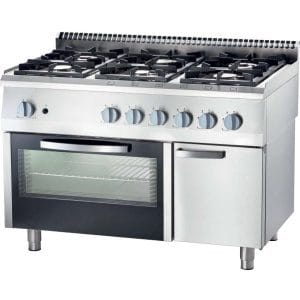 Fogão a gás com forno elétrico de convecção GN1/1 6 queimadores 1200x700x850h mm 3