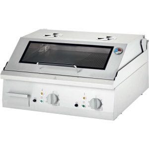 Fry Top eléctrica em aço rectificado de mesa lisa COM CAPA 800x700x250h mm 8