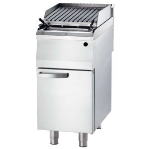 Grelhador a gás de pedra vulcânica 800x700x850h mm 13 Kw