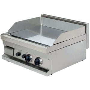 Fry Top a gás de mesa em aço rectificado liso 15 mm 2x4
