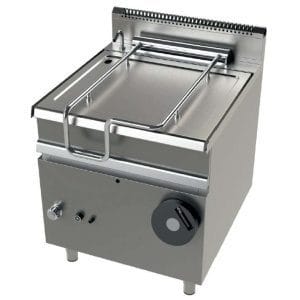 Frigideira basculante a gás 80 litros 22Kw fundo do depósito em aço inoxidável AISI-304 Série 900  com dimensões 800x900x900h mm