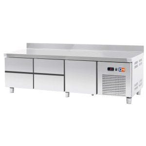 Mesa Baja con 4 cajones GN1/1-100 + 1 Cajón GN1/1-300 Fondo 700 de 1792 x700 x600h mm