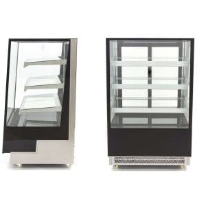Vitrina Frigorífica Ventilada Total de Vidro Reto com 3 prateleiras de vidro 900X810X1454h mm