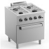 Fogão A Gás De 4 Bocas Com Forno Elétrico Com Ventilador Gn1/1 Fundo 700
