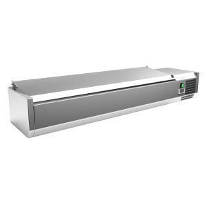 Vitrina com 7 tabuleiros GN1/4 com tampa 1500 x335 x270h mm