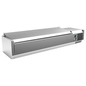 Vitrina com 6 tabuleiros GN1/4 com tampa 1400 x335 x270h mm