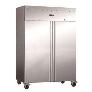 Armário refrigerado GN2/1 Aço inoxidável 2 portas 1200 litros 1340x810x1989h
