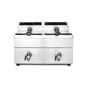 Fritadeira de indução com torneira de drenagem – 2 x 8 L, 16L, 230V/7000W, 577x609x(H)410mm