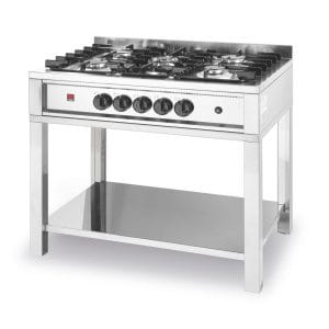 Fogão a gás – 5 bicos, base aberta, 14,3kW, 900x640x(H)910mm