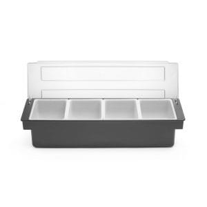 Caixa para ingredientes - 4 compartimentos, 480x150x(H)100mm