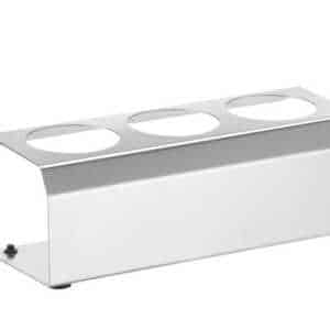 Suporte para biberões para molhos, 3 orifícios ø 57mm, 229x90x(H)78mm