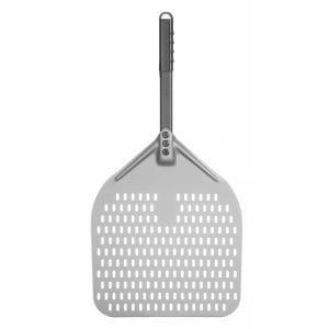 Pá para pizza com pega curta, quadrada, perfurada, 350x710mm