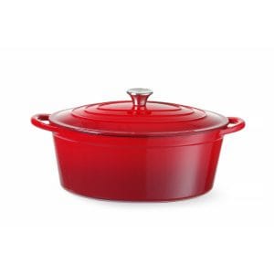 Caçarola de ferro fundido esmaltado, 6,88L, Vermelho, 405x255x(H)134mm