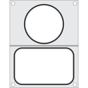 Tabuleiro para seladora térmica matrix, para um tabuleiro com um único compartimento com as medidas 178x113 mm + recipiente ø115 mm