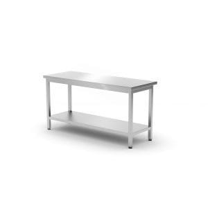 Mesa de trabalho com prateleira - aparafusada, profundidade: 600 mm, 1600x600x(H)850mm