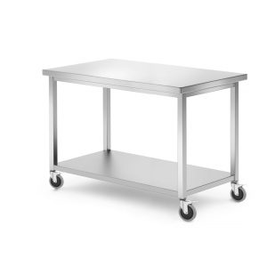 Mesa móvel com prateleira - aparafusada, profundidade: 600mm, 1200x600x(H)850mm