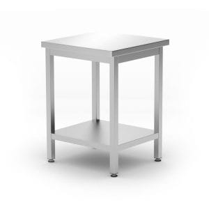Mesa de trabalho central com prateleria - aparafusada, profundidade: 600mm, 600x600x(H)850mm