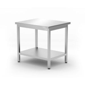 Mesa de trabalho central com prateleria - aparafusada, profundidade: 600mm, 800x600x(H)850mm