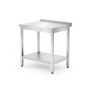 Mesa de trabalho de parede com prateleira  - aparafusada, profundidade: 600mm, 800x600x(H)850mm