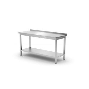 Mesa de trabalho de parede com prateleira  - aparafusada, profundidade: 600mm, 1200x600x(H)850mm