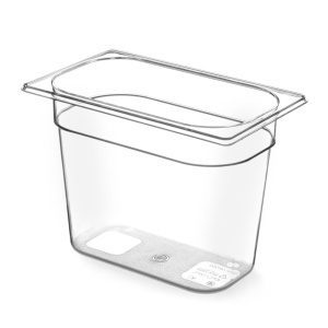 Recipiente Gastronorm 1/4, GN 1/4, 2,8L, Transparente, 265x162x(H)100mm