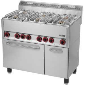 Fogão a gás 6 bocas com forno elétrico ventilado GN 1/1 99
