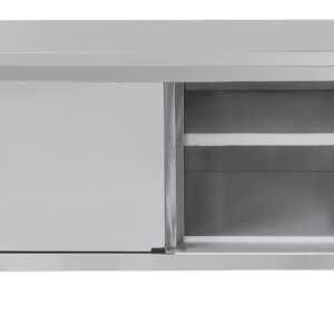 Mesa de trabalho em aço inoxidável 600 com portas de correr 1200 mm